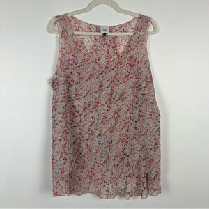 CAbi #5032 Bella Floral Tank Top Tiered Lightweight Size Large